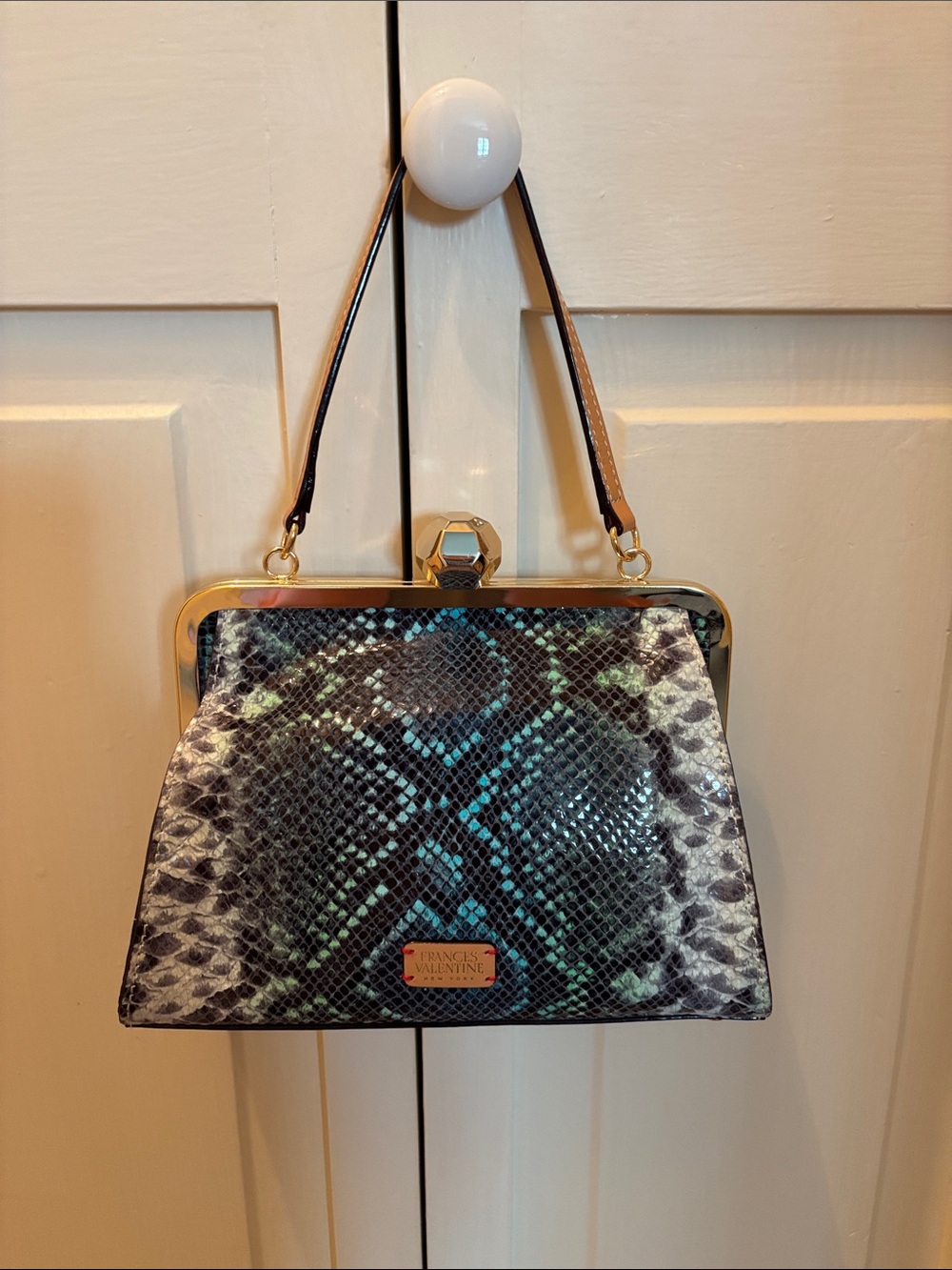 Frances Valentine Snakeskin Jackie Frame Bag (NWOT)
